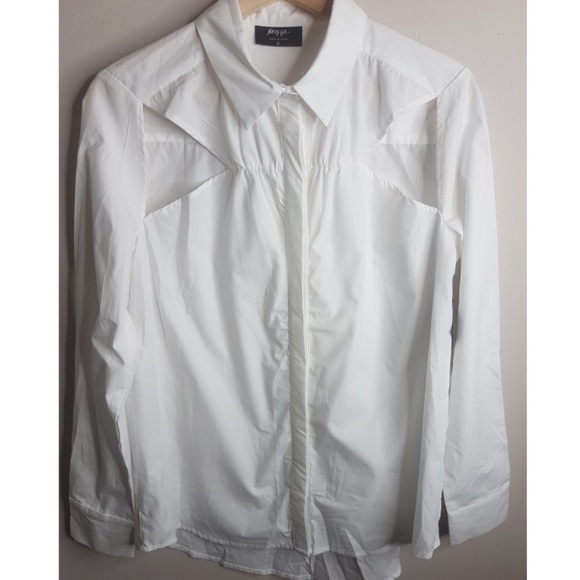 Nasty Gal revolve cut out white button up blouse - Picture 4 of 7